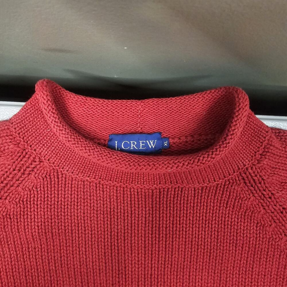 Vintage J Crew Roll Neck Sweater XL Red Collar 90s Preppy Jumper Knit Sailor - Picture 3 of 8